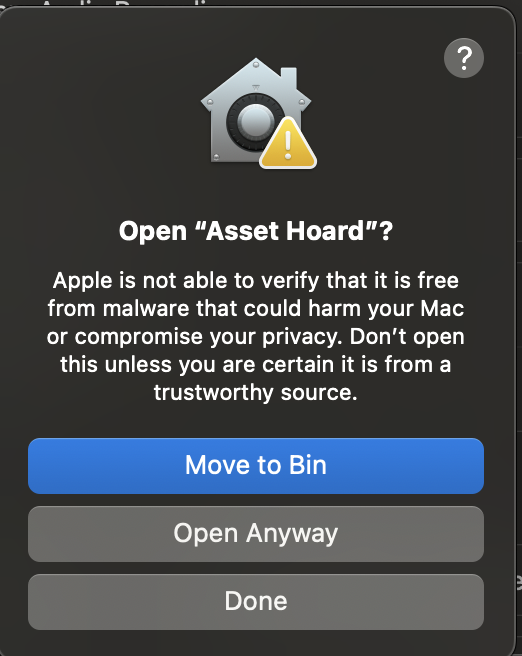 Final confirmation dialog to open the app