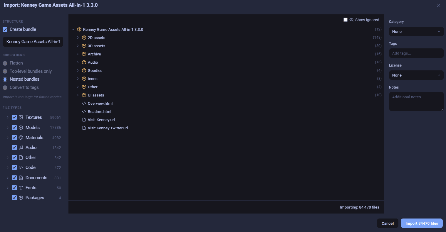 Visual importer + watched folders