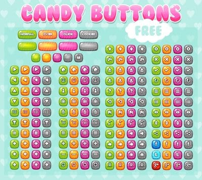 Candy Game Buttons
