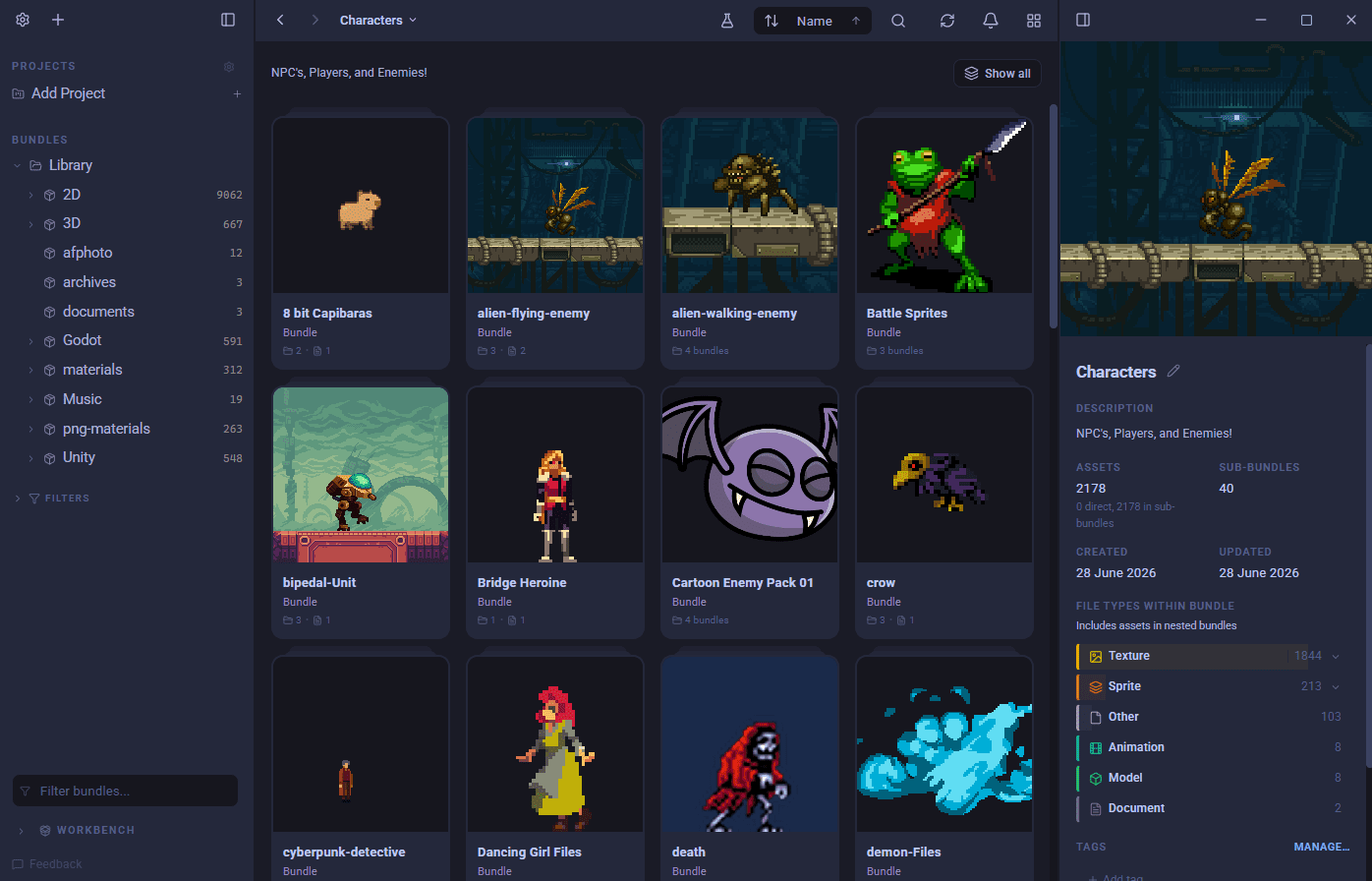 A quick Ctrl+P palette, animated variants, and a tidier window